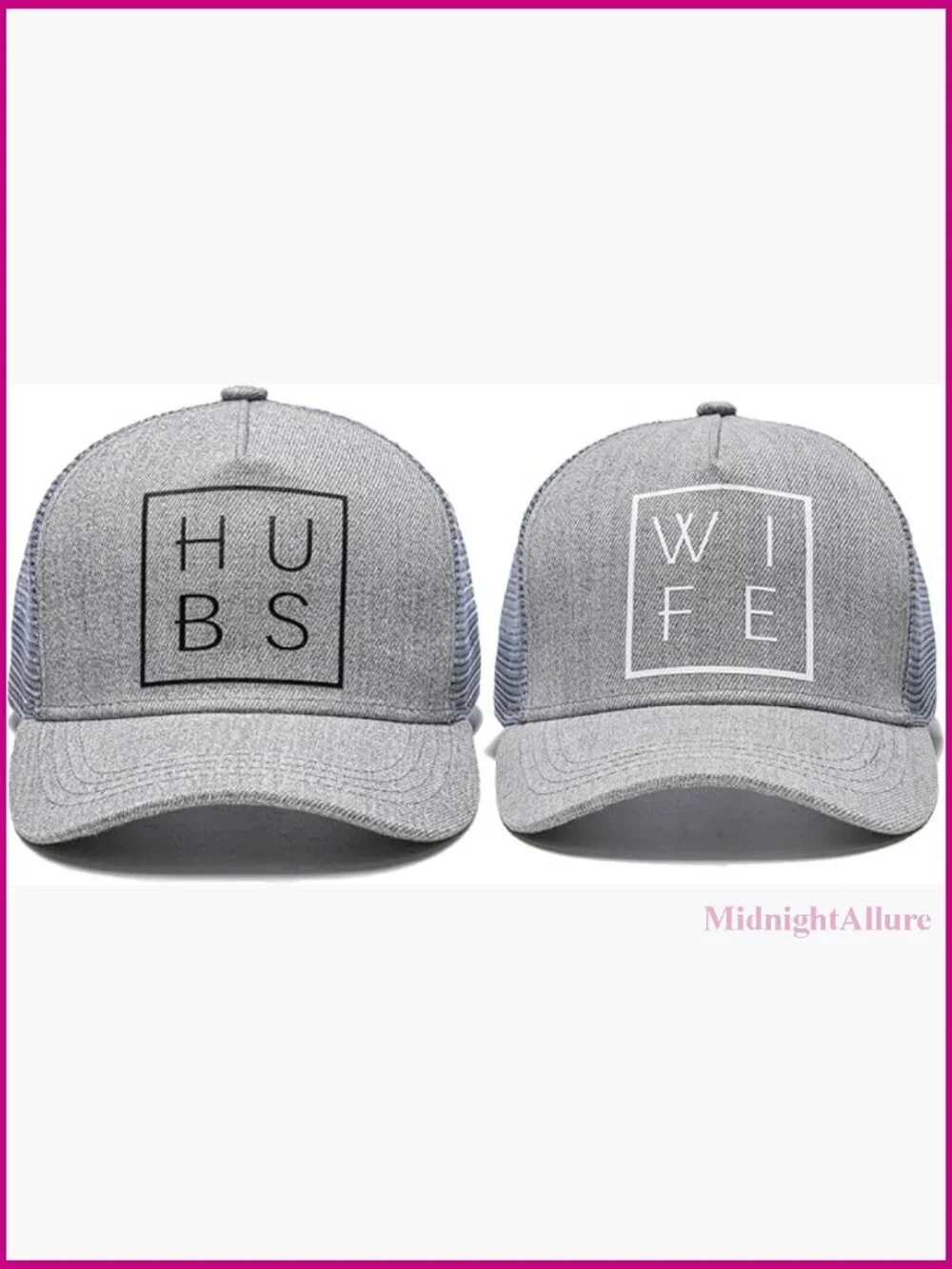Baseball Cap Adjustable Snapback Relaxed Fit Wedding Couple Hat